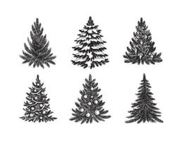 Christmas tree hand drawn illustration vector