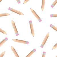 Seamless pattern with pencil on a white background. school pattern. vector