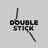 double stick and text illustration design vector
