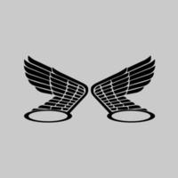 alas de pájaro y círculo en el diseño de ilustración inferior vector
