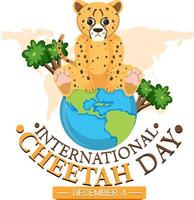 plantilla de póster del día internacional del guepardo vector