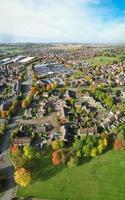 la mejor vista aérea de la ciudad británica de Inglaterra, imágenes de la cámara de drones foto