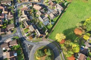 High Angle Aerial View of British City on Beautiful Day of Winter photo