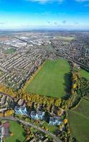 la mejor vista aérea de la ciudad británica de Inglaterra, imágenes de la cámara de drones foto