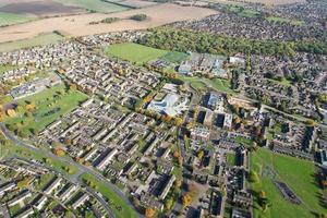 hermosa vista aérea de la ciudad británica, material de archivo de ángulo alto de drones foto