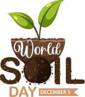 World soil day text for banner or poster design vector