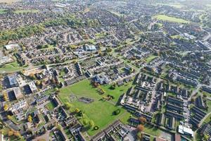 hermosa vista aérea de la ciudad británica, material de archivo de ángulo alto de drones foto