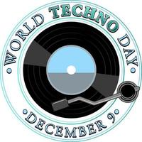 World techno day text banner design vector
