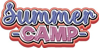 diseño de fuente para campamento de verano de word vector