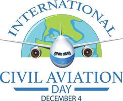 International Civil Aviation Day icon banner vector