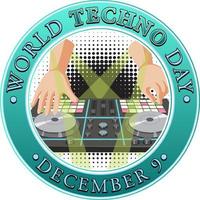 World techno day text banner design vector