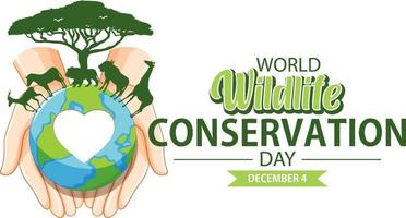 diseño de banner del día mundial de la conservación de la vida silvestre vector