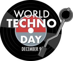 World techno day text banner design vector