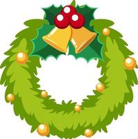 Christmas wreath on white background vector