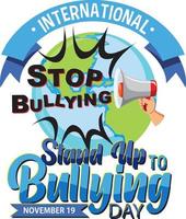 International stand up to bullying day banner design vector