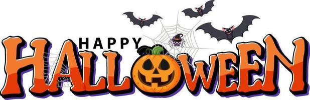 logotipo de texto feliz halloween vector