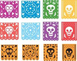 Day of the dead with Mexican flags vector