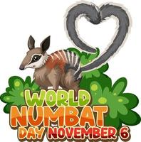 World Numbat Day Banner Logo vector