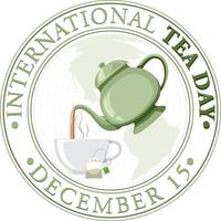 International tea day text banner design vector