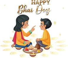 Happy Bhai Dooj Poster Design vector
