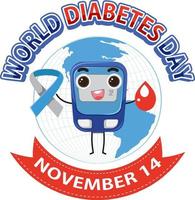 World Diabetes Day Font Logo Design vector