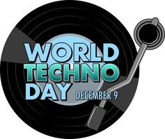 World techno day text banner design vector