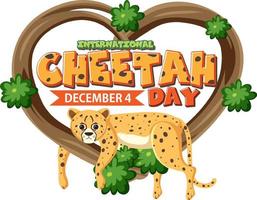 International cheetah day poster or banner design vector