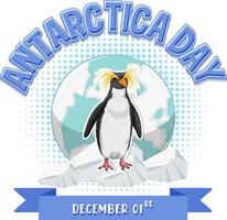 Happy Antarctica day poster design vector