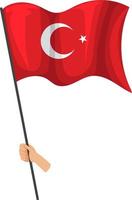 Flag of Turkey with crescent moon and star vector
