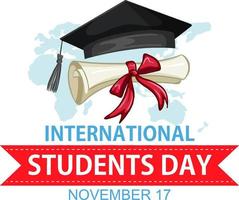 diseño de banner del día internacional de los estudiantes vector