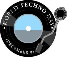 World techno day text banner design vector