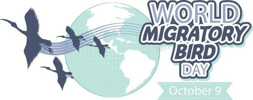 concepto de banner del día mundial de las aves migratorias vector