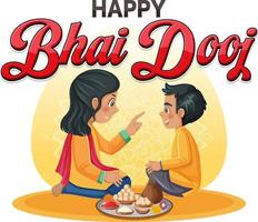 Happy Bhai Dooj Day Text Design vector