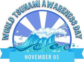 World Tsunami Awareness Day Logo Design vector