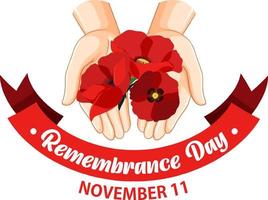 Remembrance day poster design vector