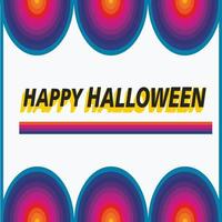 feliz mensaje colorido de halloween con muchos colores y un detalle circular en él vector