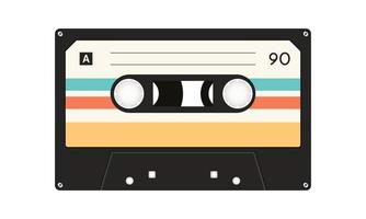 Ilustración de vector de icono de cinta de casete retro vintage