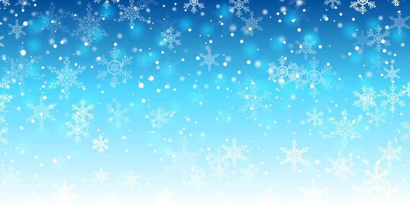 merry christmas blue background with snowflake. winter landscape falling christmas shining snow
