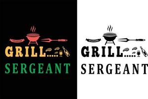 diseño de camiseta de sargento de parrilla vector