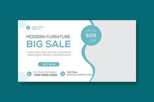 furniture social media banner template design vector