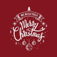 Merry Christmas typographic emblems, Christmas wishes labels and badges vector illustration