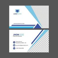 Company business card in blue and white color vector