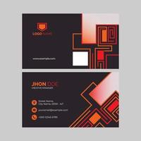 Black and Red Style Business Card Template vector