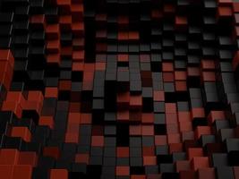 modern black and red cubic cube abstract background 3d renderings photo