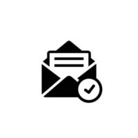 Email check mark icon. Message check mark icon vector
