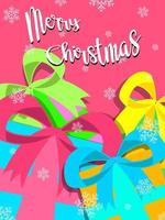 cute cartoon merry christmas for greeting card vector
