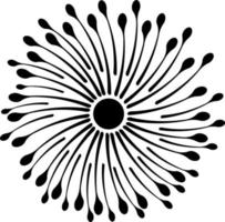 Abstract flower black. vector