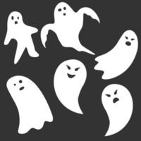 Vector illustration of a ghost silhouette isolated on a white background. Bundle
