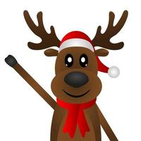 Reindeer peeking sideways on a white background vector