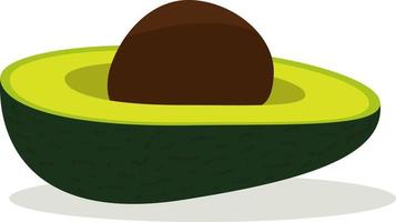 Half an avocado with a pit. Vector illustration.